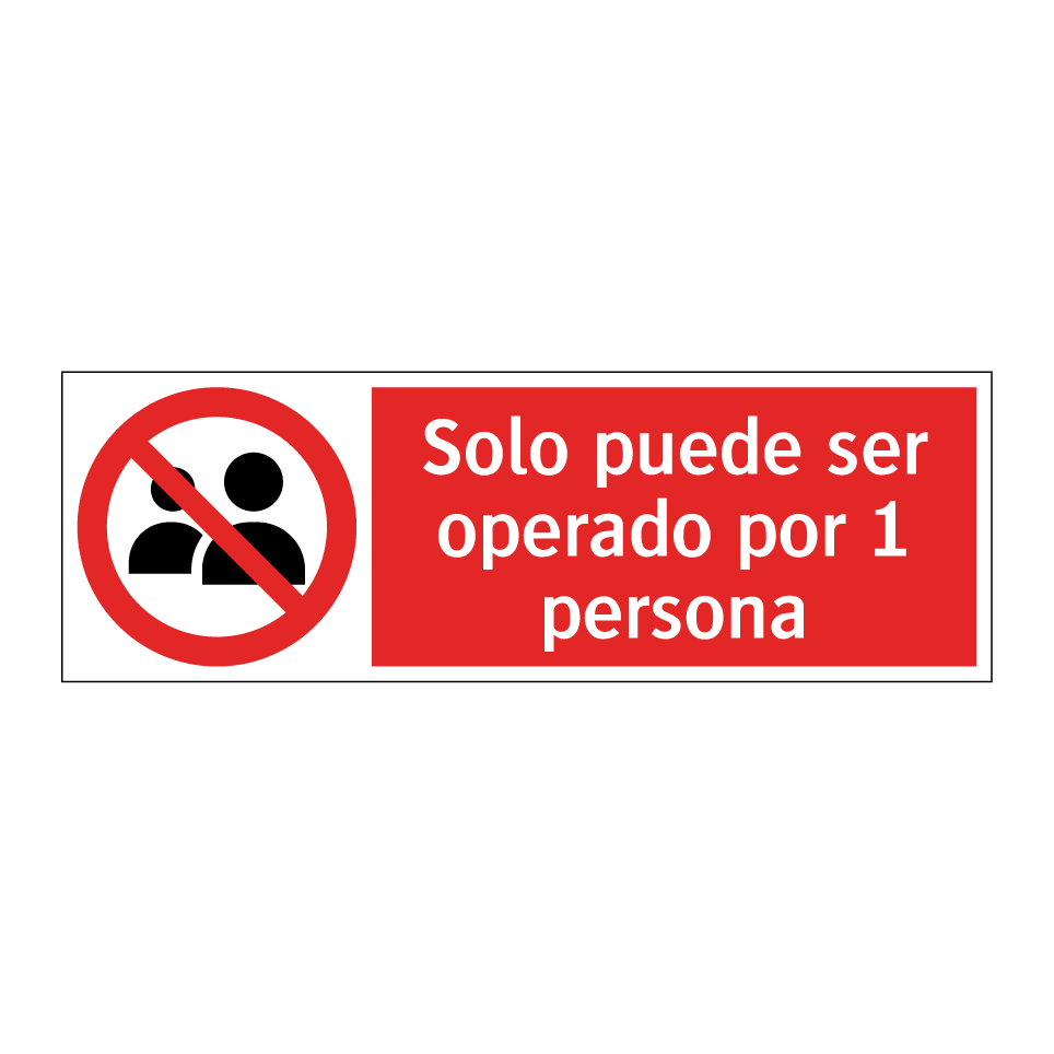 Solo puede ser operado por 1 persona