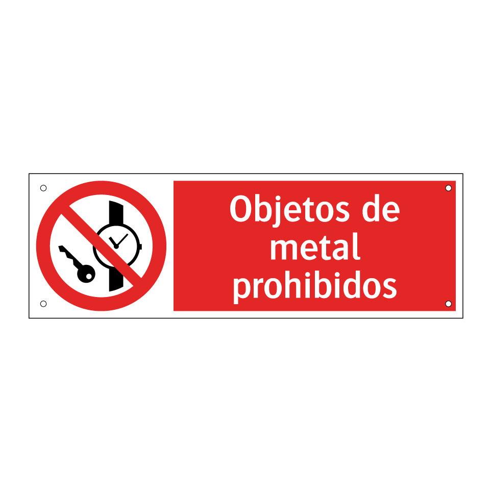 Objetos de metal prohibidos