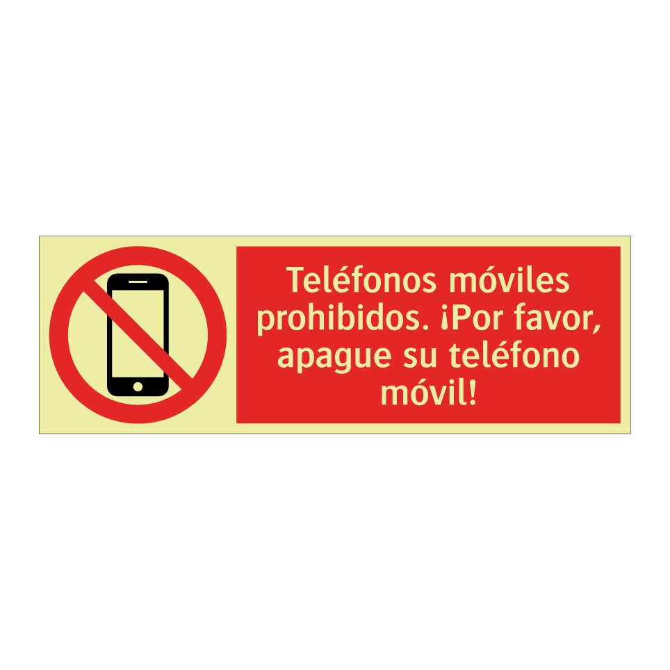 Teléfonos móviles prohibidos. ¡Por favor, apague su teléfono móvil!