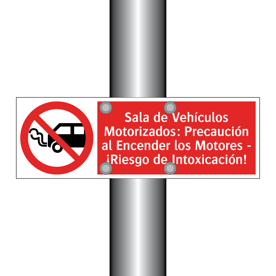 Sala de Vehículos Motorizados: Precaución al Encender los Motores - ¡Riesgo de Intoxicación!