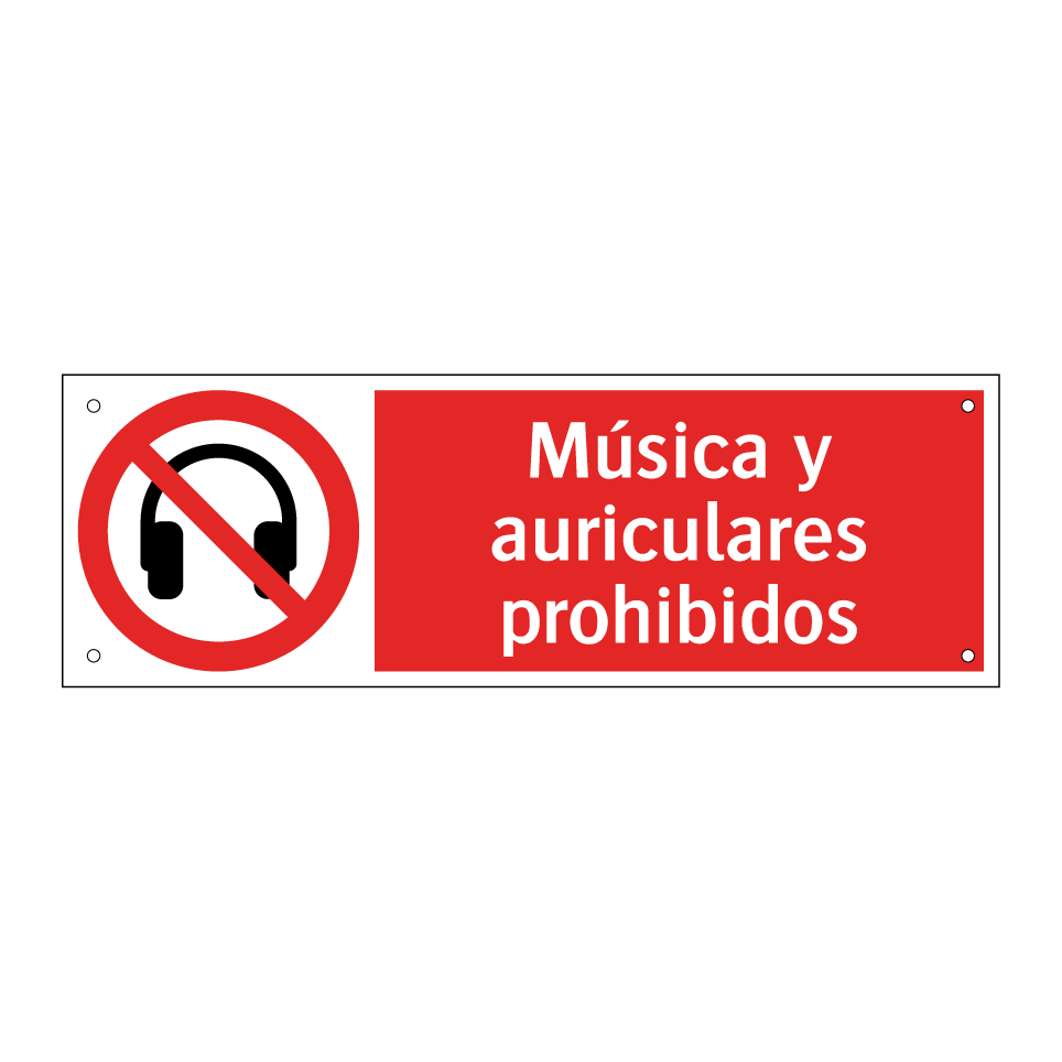 Música y auriculares prohibidos
