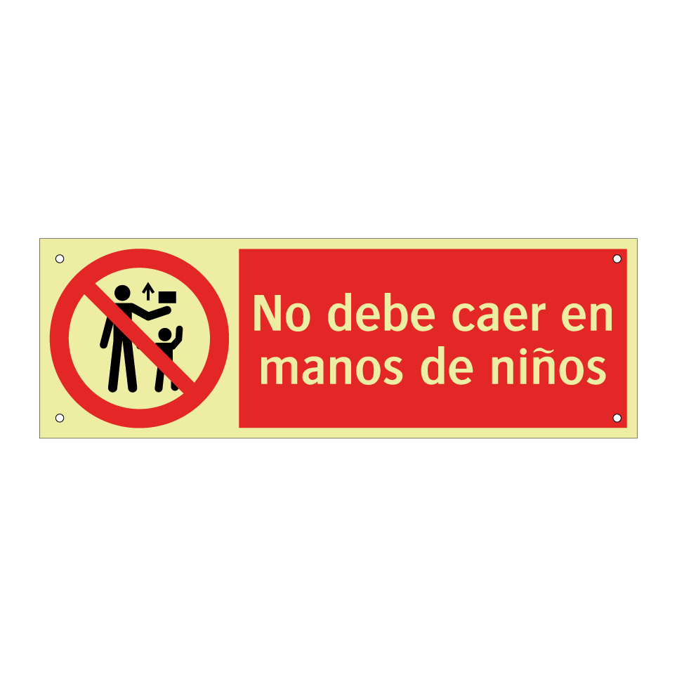 No debe caer en manos de niños