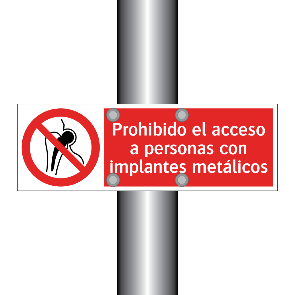 Prohibido el acceso a personas con implantes metálicos