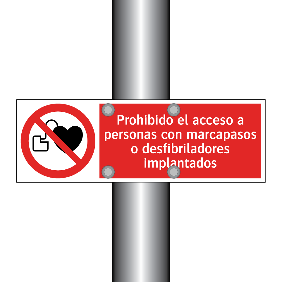 Prohibido el acceso a personas con marcapasos o desfibriladores implantados