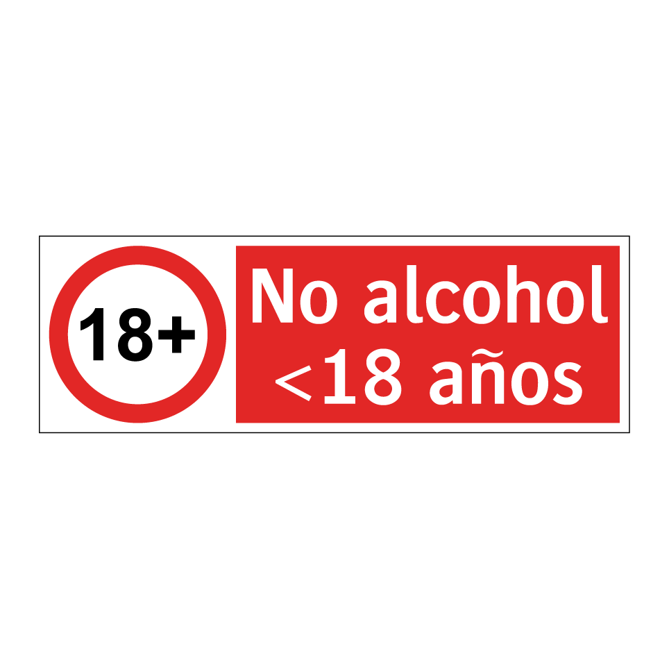 No alcohol <18 años