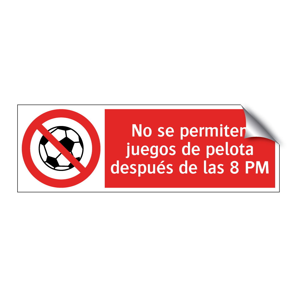 No se permiten juegos de pelota después de las 8 PM