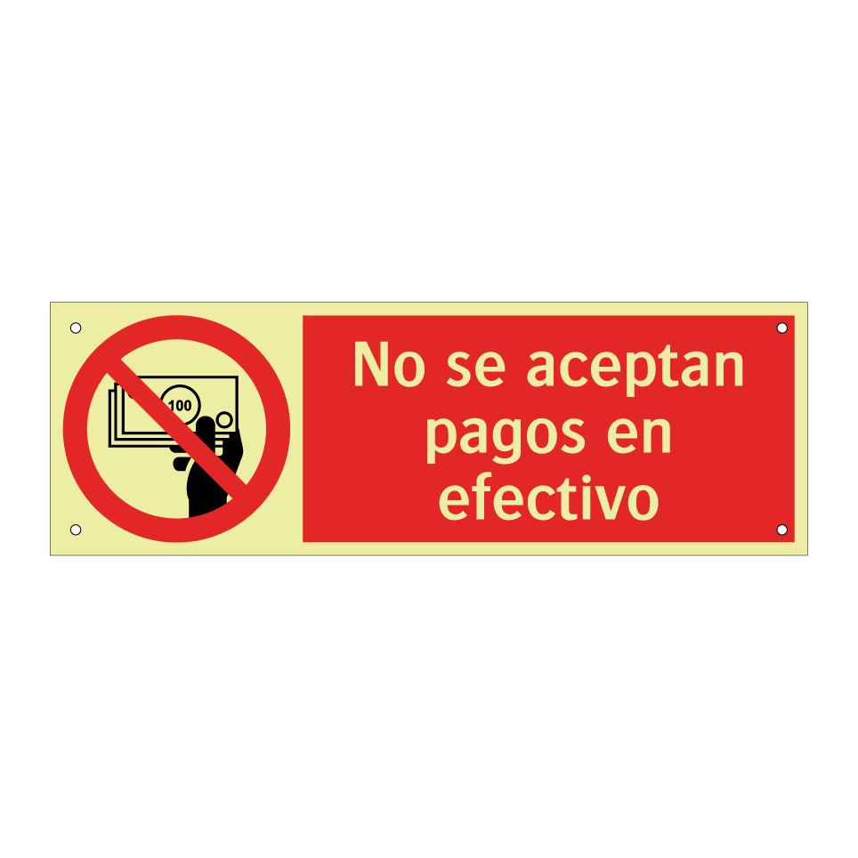 No se aceptan pagos en efectivo