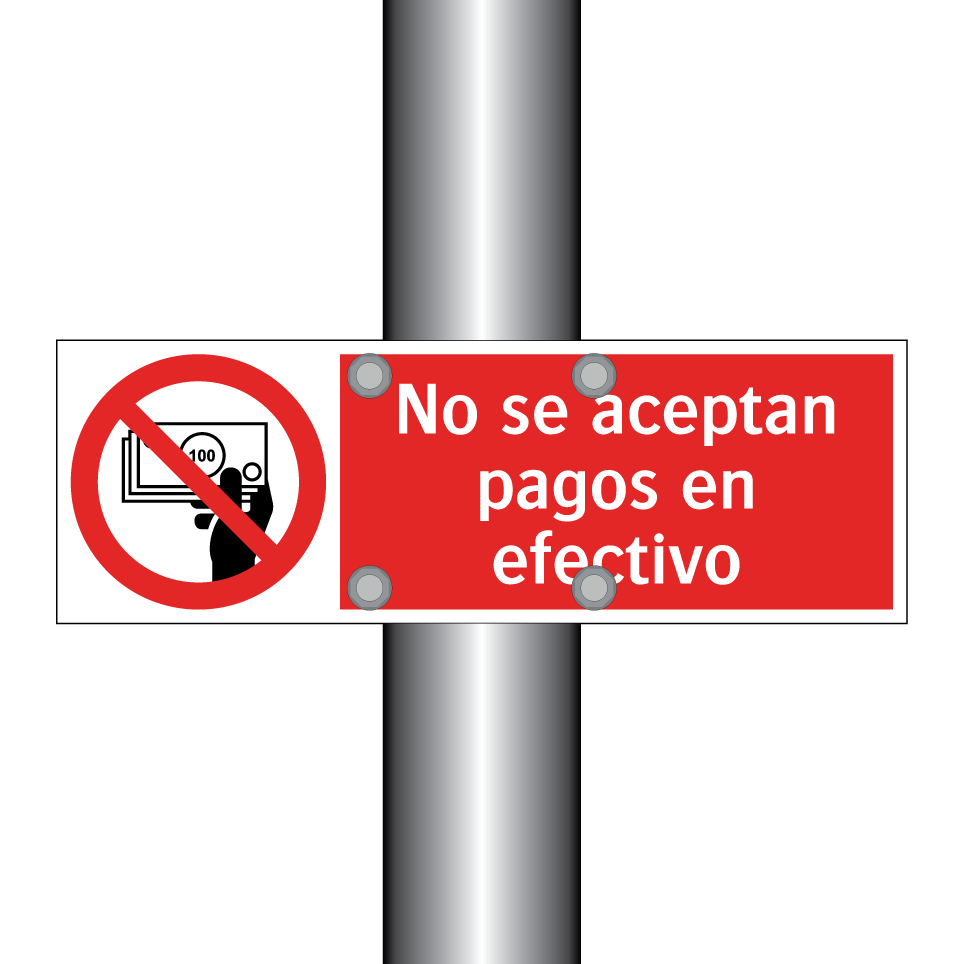 No se aceptan pagos en efectivo