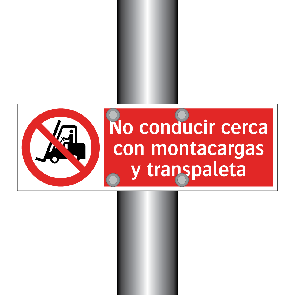 No conducir cerca con montacargas y transpaleta