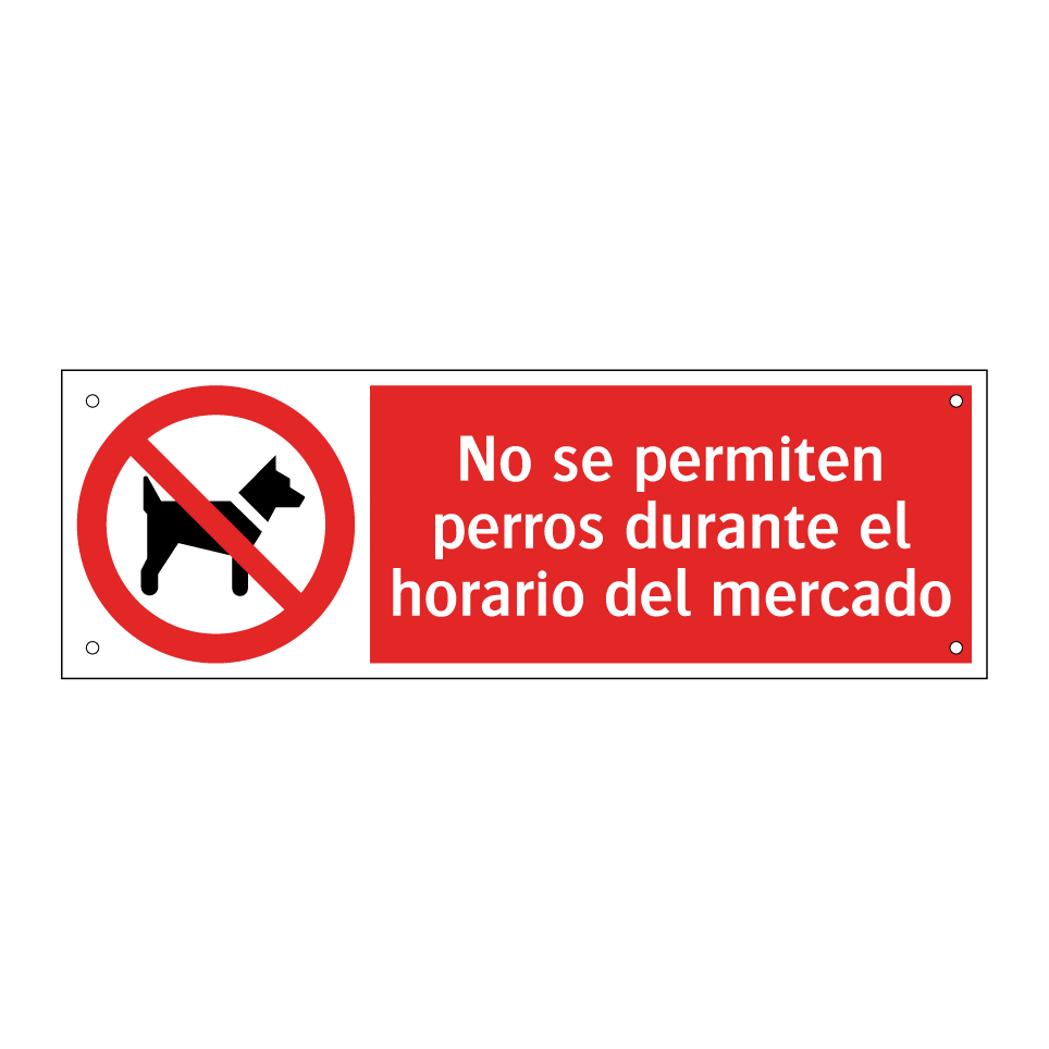 No se permiten perros durante el horario del mercado