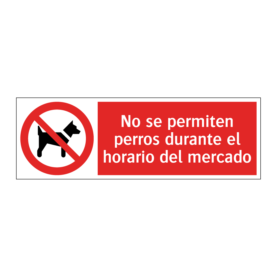 No se permiten perros durante el horario del mercado