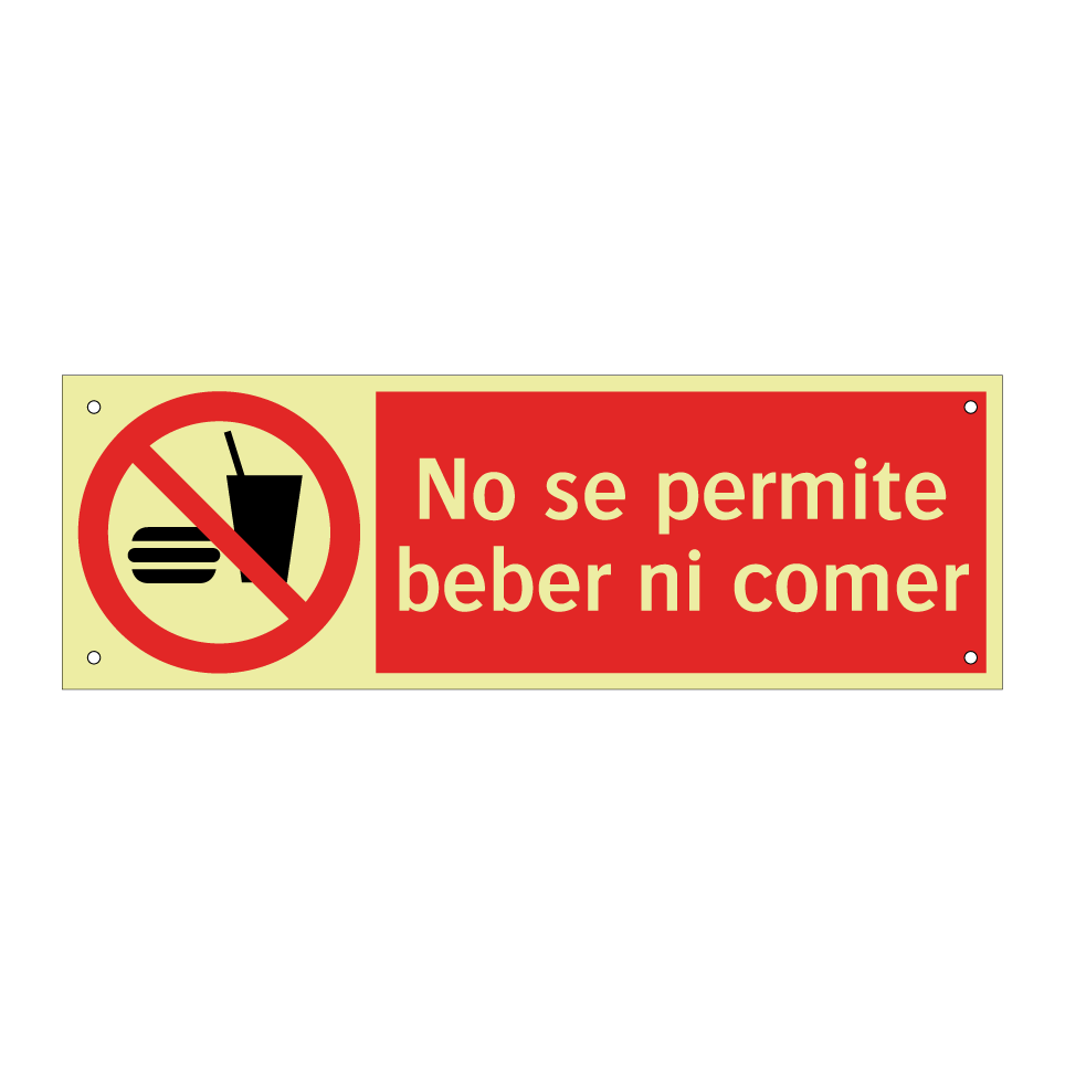 No se permite beber ni comer