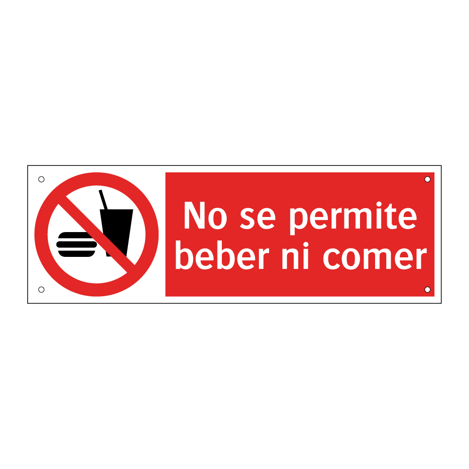 No se permite beber ni comer