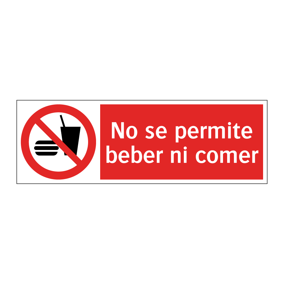No se permite beber ni comer