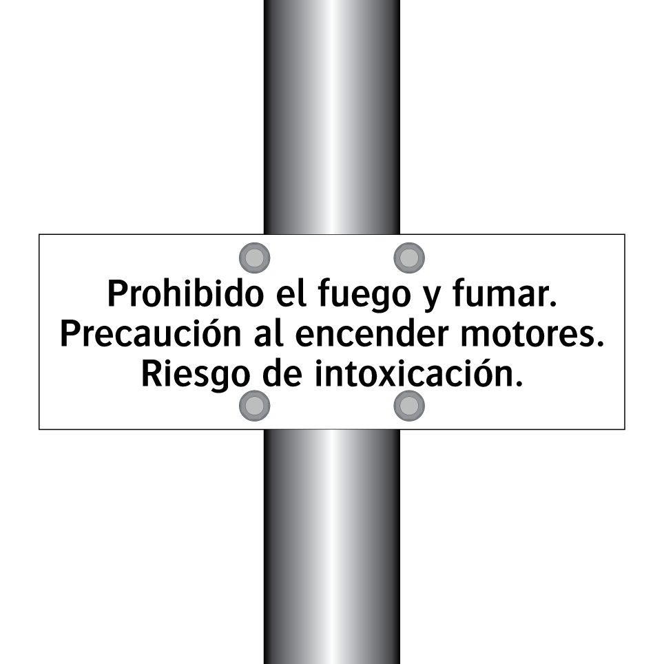 Prohibido el fuego y fumar. Precaución al encender motores. Riesgo de intoxicación.