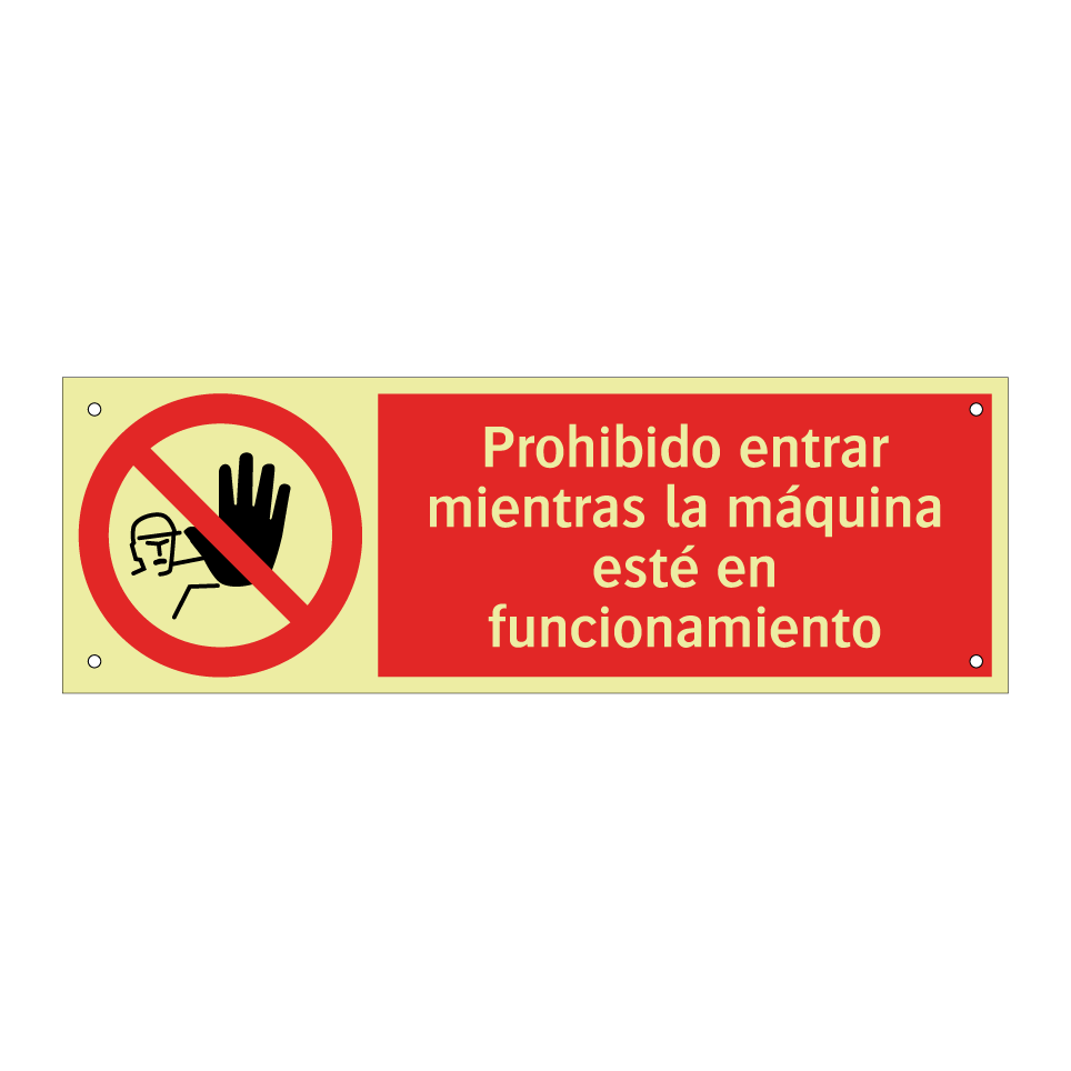 Prohibido entrar mientras la máquina esté en funcionamiento