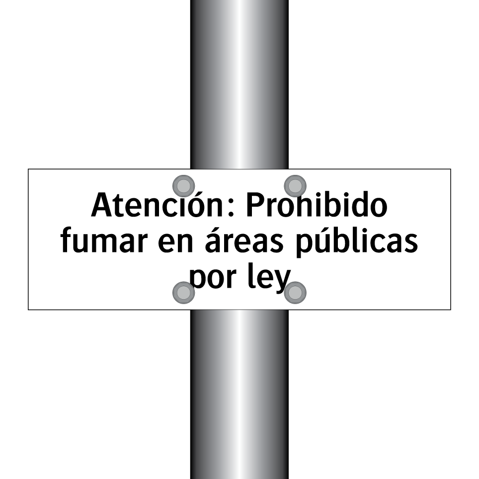 Atención: Prohibido fumar en áreas públicas por ley