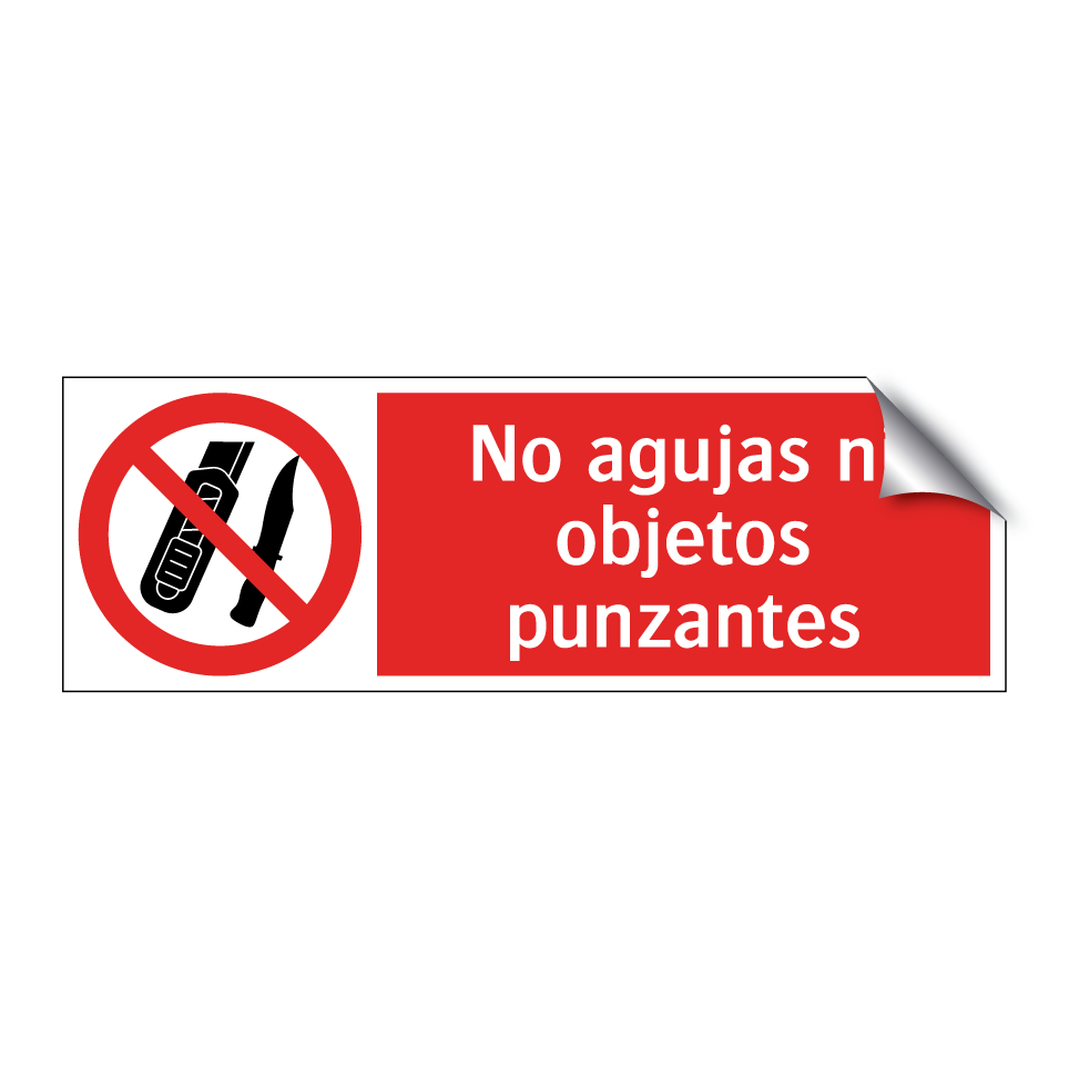 No agujas ni objetos punzantes