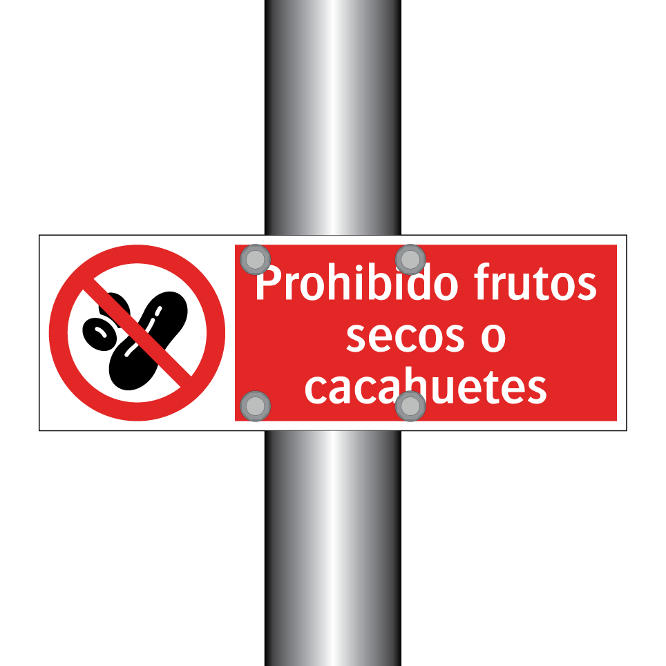Prohibido frutos secos o cacahuetes
