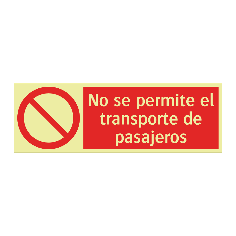 No se permite el transporte de pasajeros