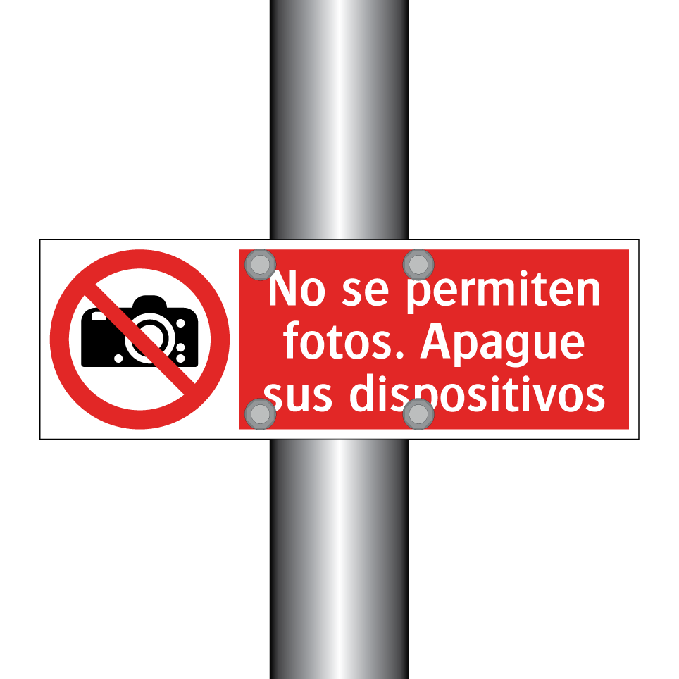 No se permiten fotos. Apague sus dispositivos
