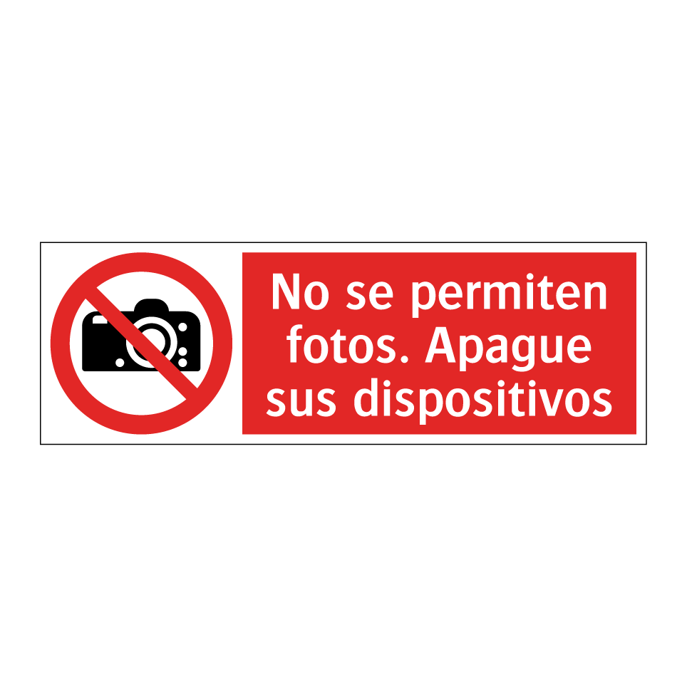 No se permiten fotos. Apague sus dispositivos