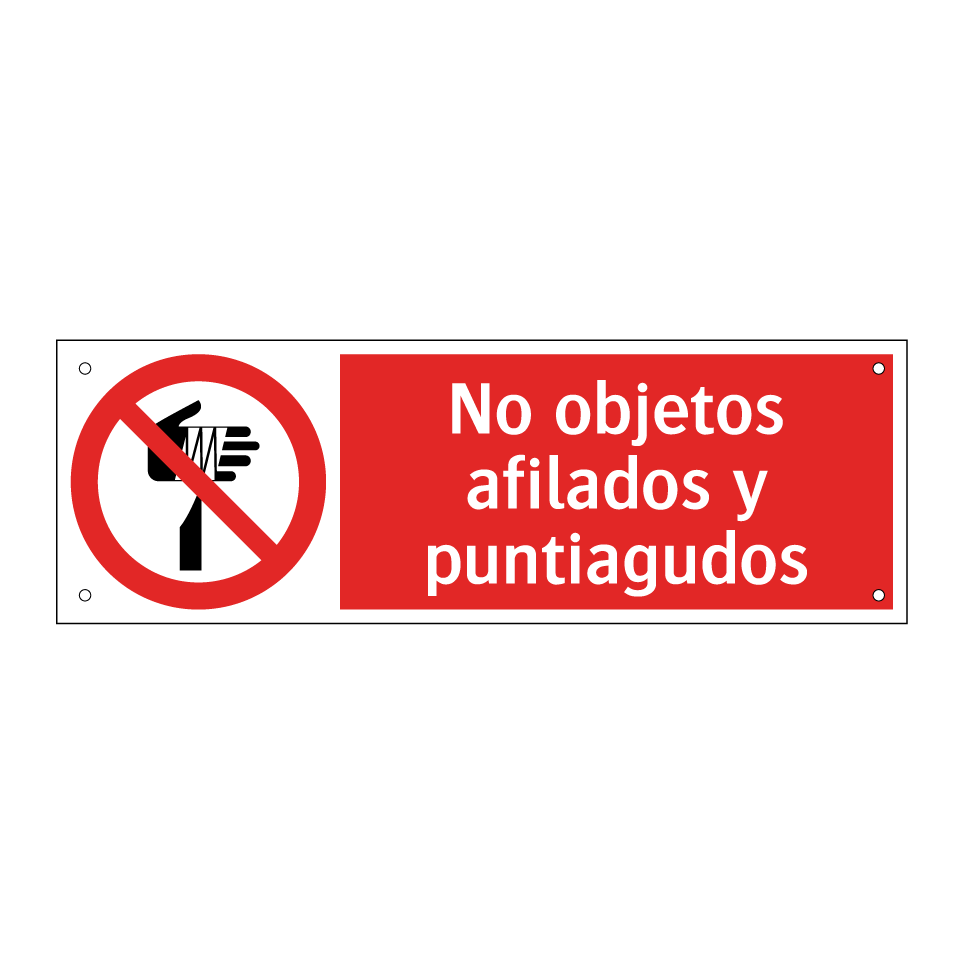 No objetos afilados y puntiagudos