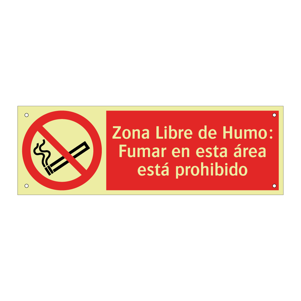 Zona Libre de Humo: Fumar en esta área está prohibido