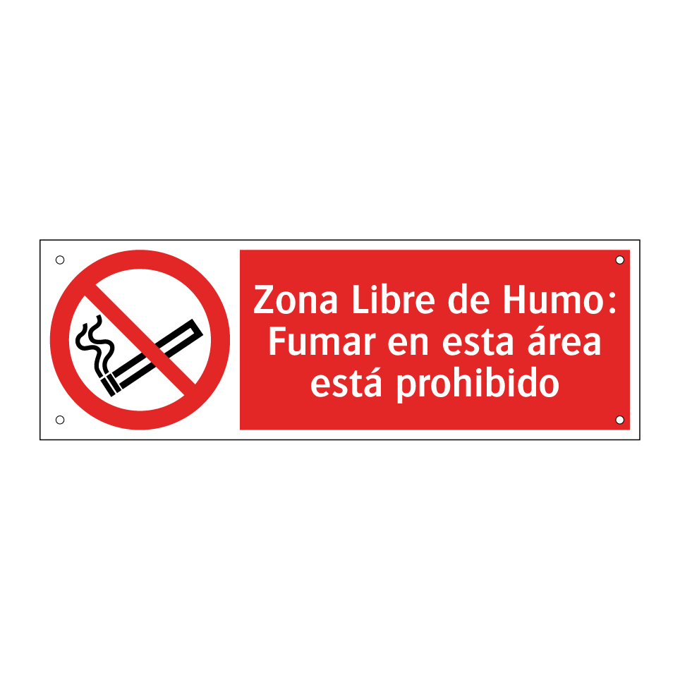 Zona Libre de Humo: Fumar en esta área está prohibido