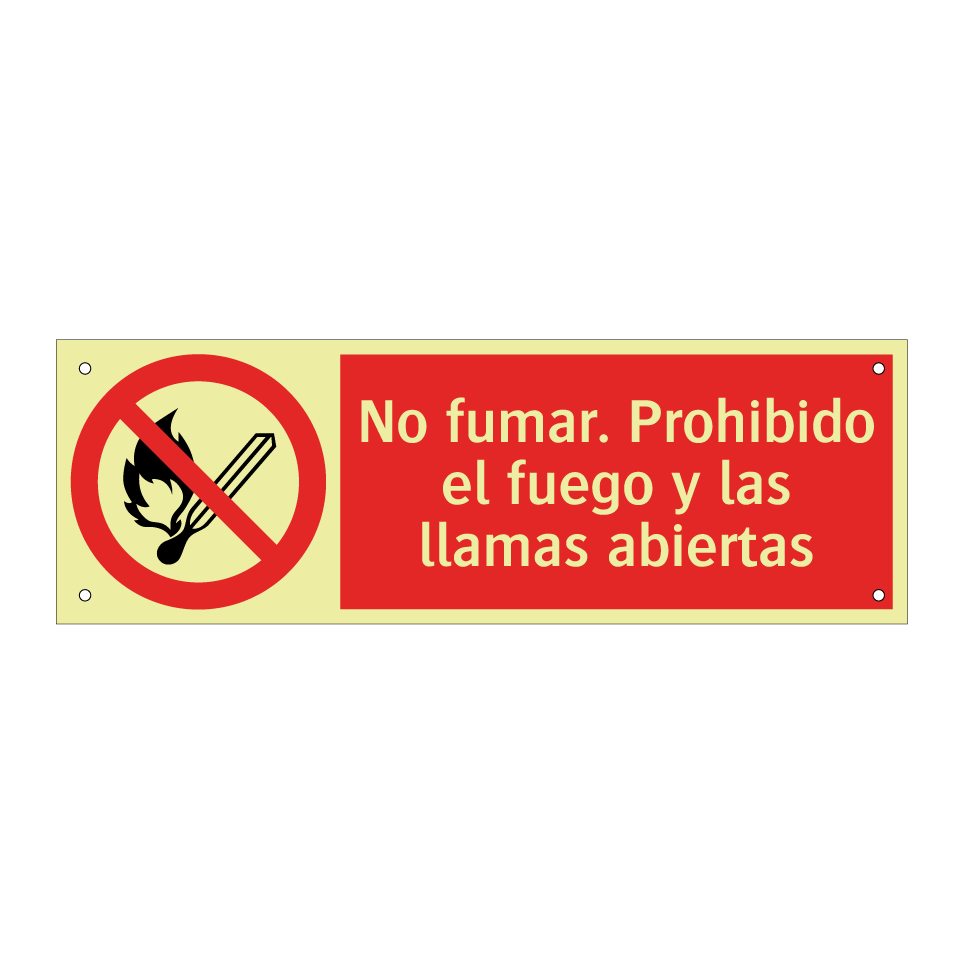 No fumar. Prohibido el fuego y las llamas abiertas