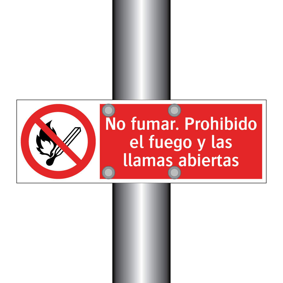 No fumar. Prohibido el fuego y las llamas abiertas