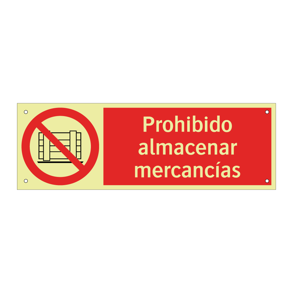 Prohibido almacenar mercancías