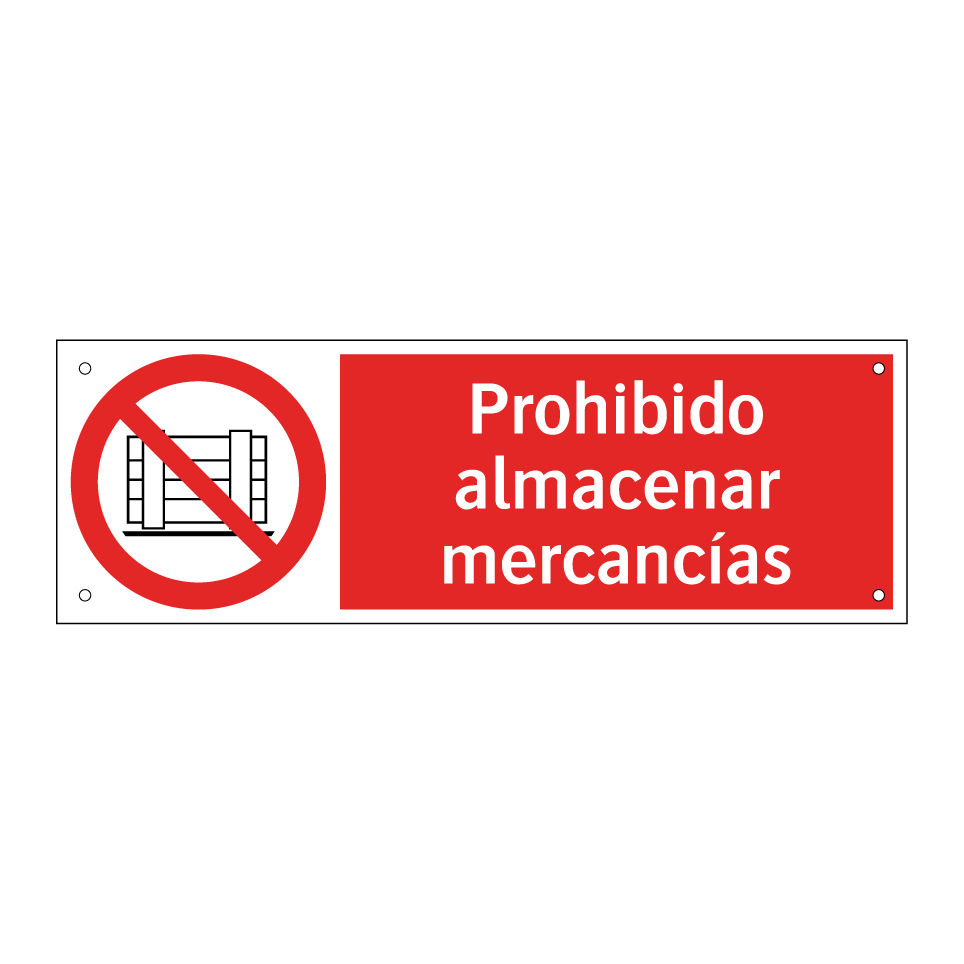 Prohibido almacenar mercancías
