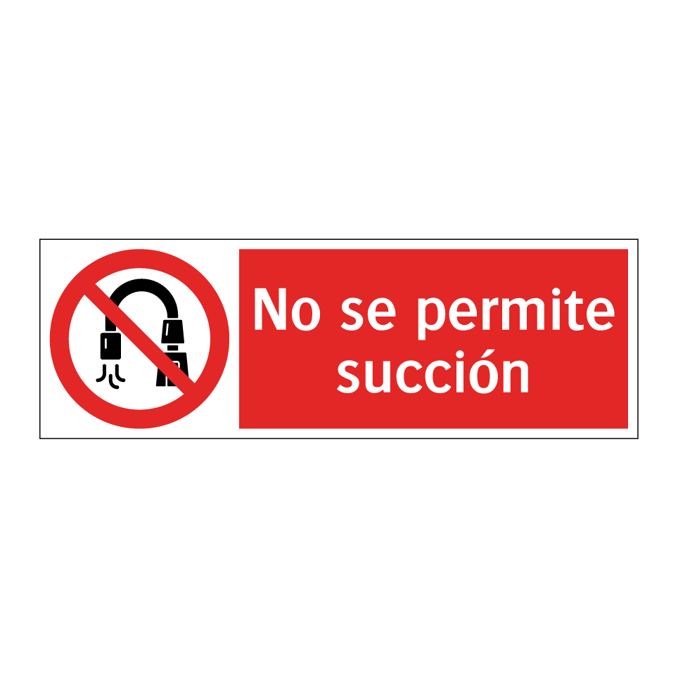 No se permite succión