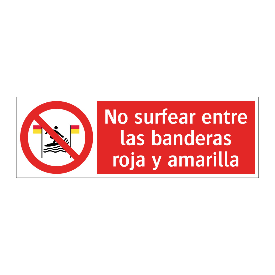 No surfear entre las banderas roja y amarilla
