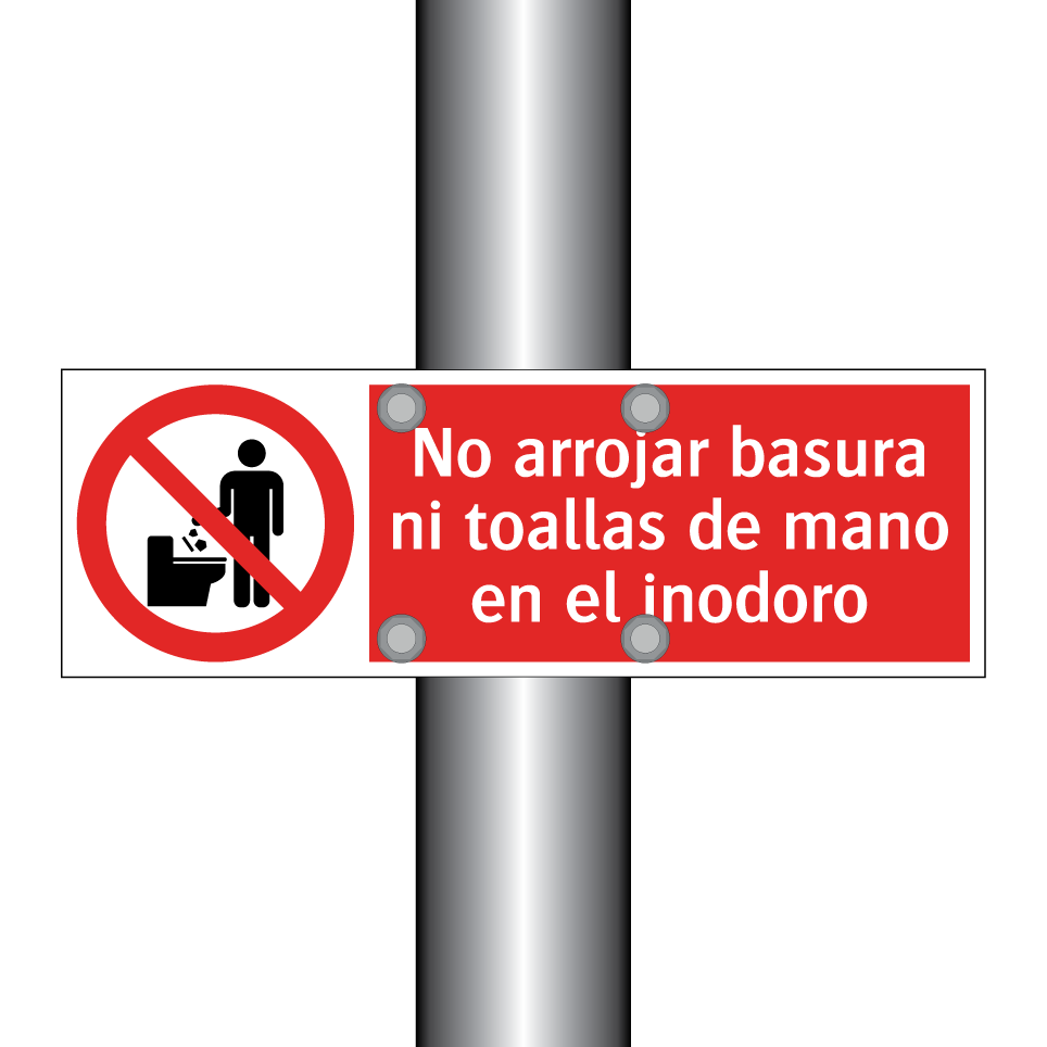 No arrojar basura ni toallas de mano en el inodoro