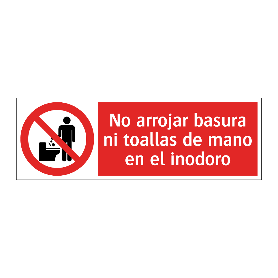 No arrojar basura ni toallas de mano en el inodoro