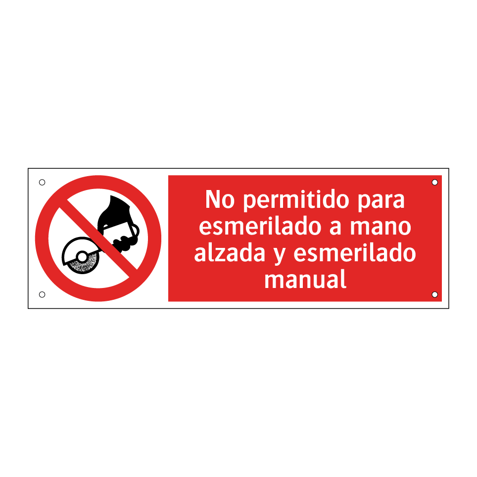 No permitido para esmerilado a mano alzada y esmerilado manual