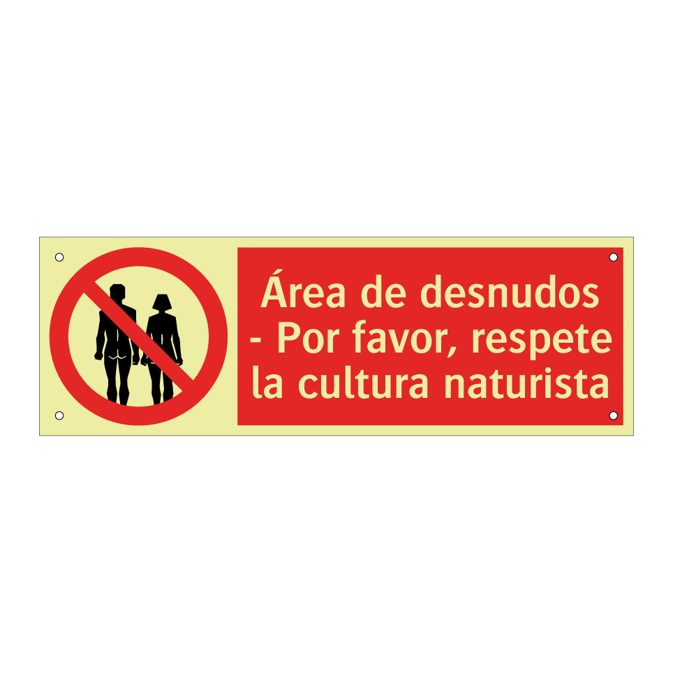 Área de desnudos - Por favor, respete la cultura naturista