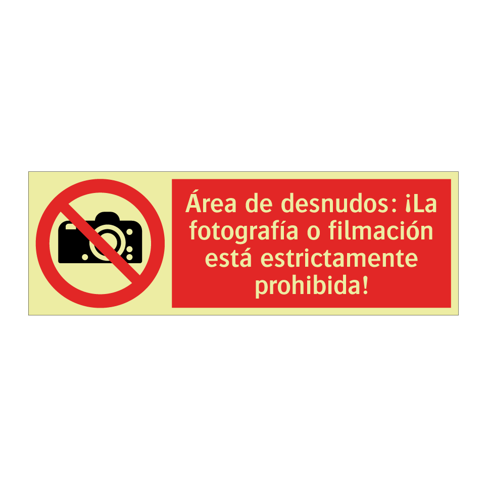 Área de desnudos: ¡La fotografía o filmación está estrictamente prohibida!