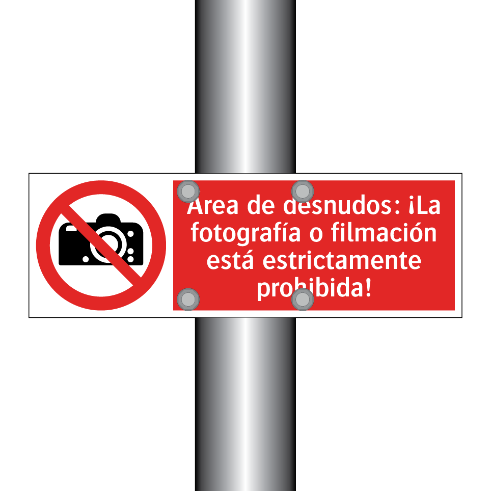 Área de desnudos: ¡La fotografía o filmación está estrictamente prohibida!