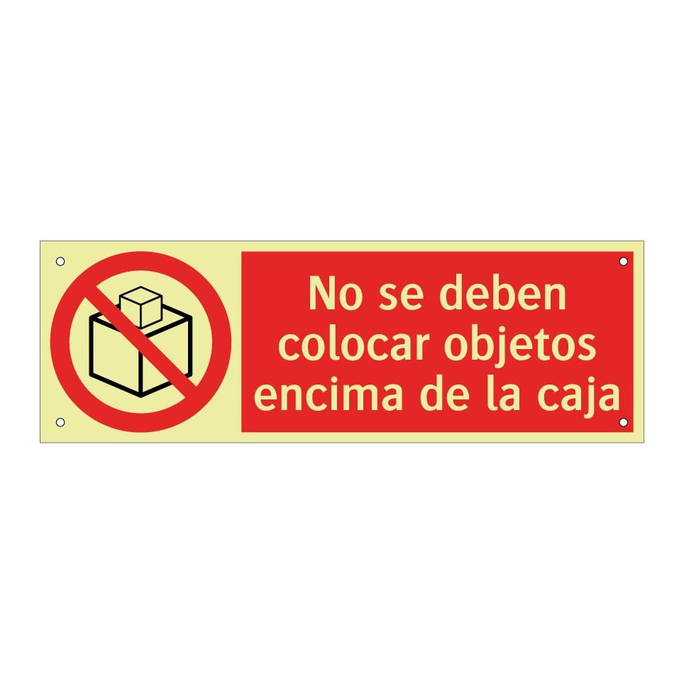 No se deben colocar objetos encima de la caja