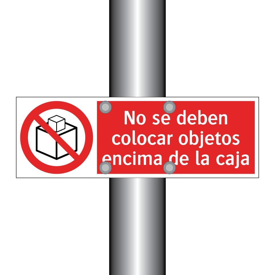 No se deben colocar objetos encima de la caja