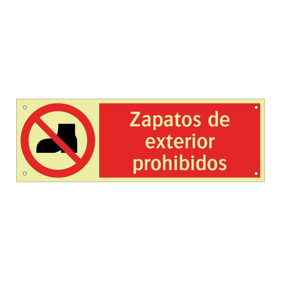Zapatos de exterior prohibidos