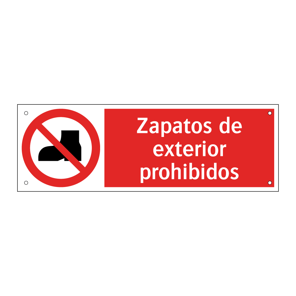 Zapatos de exterior prohibidos