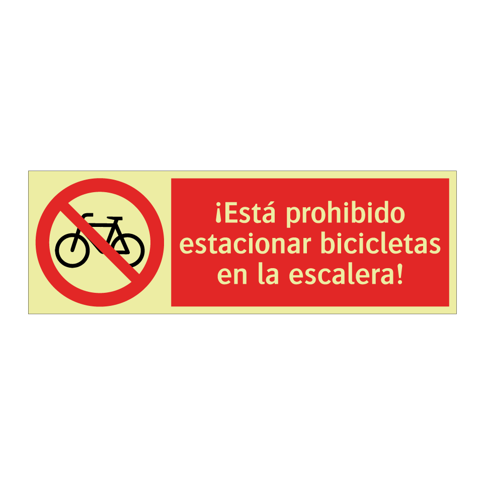 ¡Está prohibido estacionar bicicletas en la escalera!