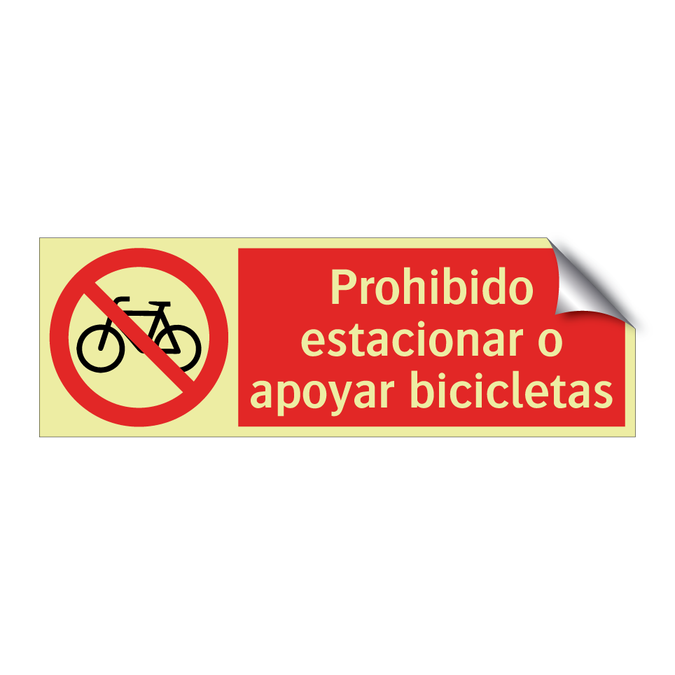 Prohibido estacionar o apoyar bicicletas