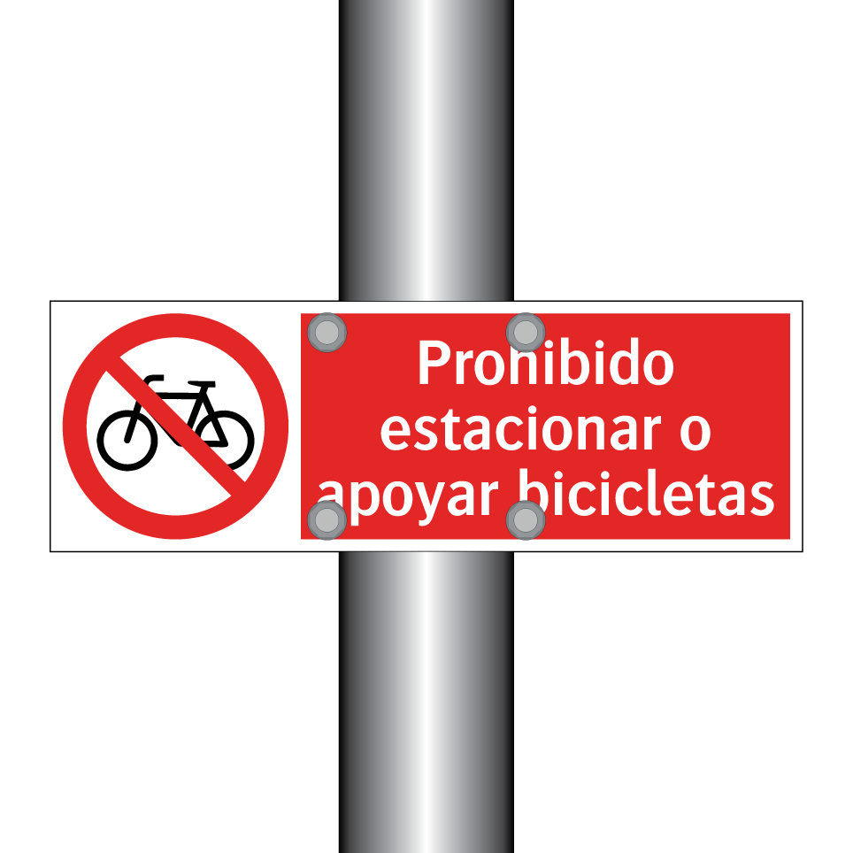 Prohibido estacionar o apoyar bicicletas