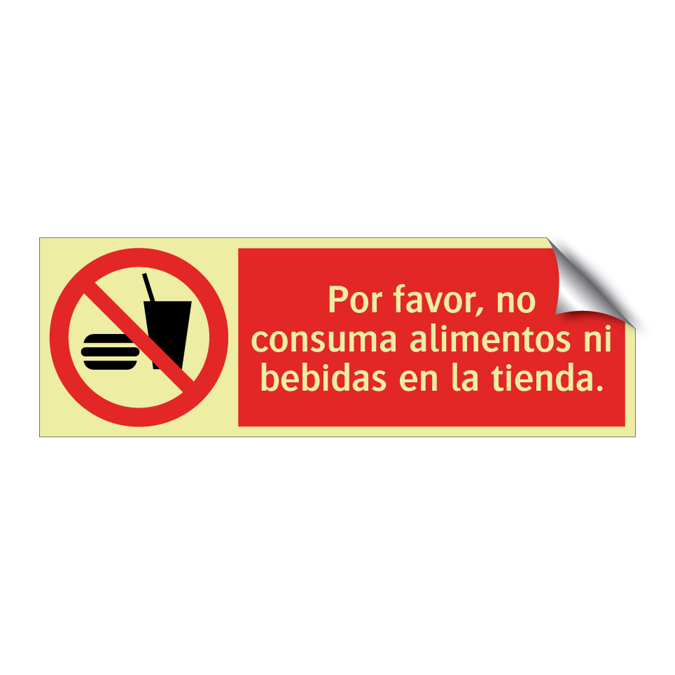Por favor, no consuma alimentos ni bebidas en la tienda.