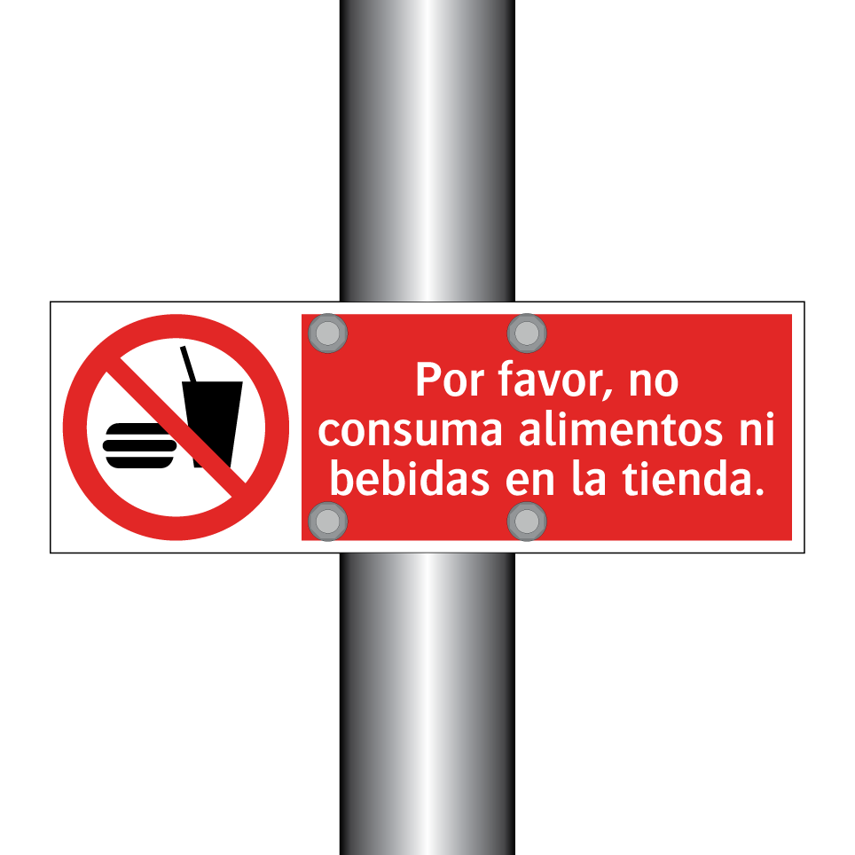 Por favor, no consuma alimentos ni bebidas en la tienda.